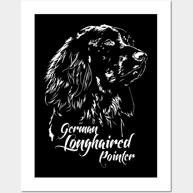 Funny Proud German Longhaired Pointer dog portrait Wall Art by wilsigns